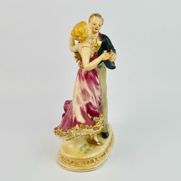 Vintage Dancing Couple Pair Figurine LARGE 10" - Picture 5 of 13